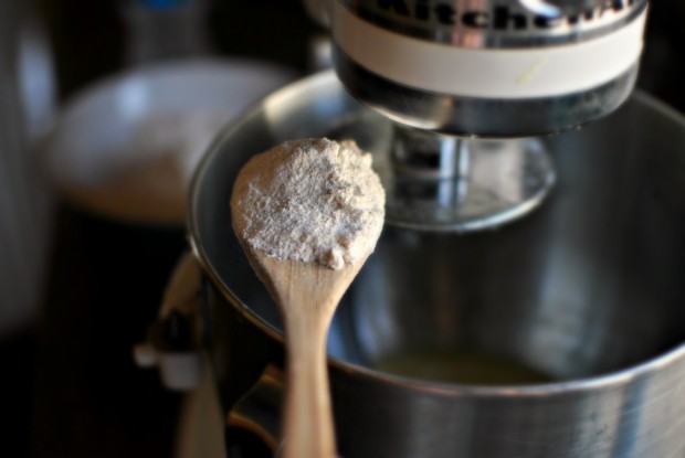 spoonful of flour mixture