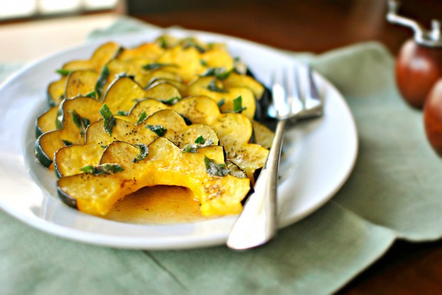 Roasted Acorn Squash with Brown Butter + Crispy Sage