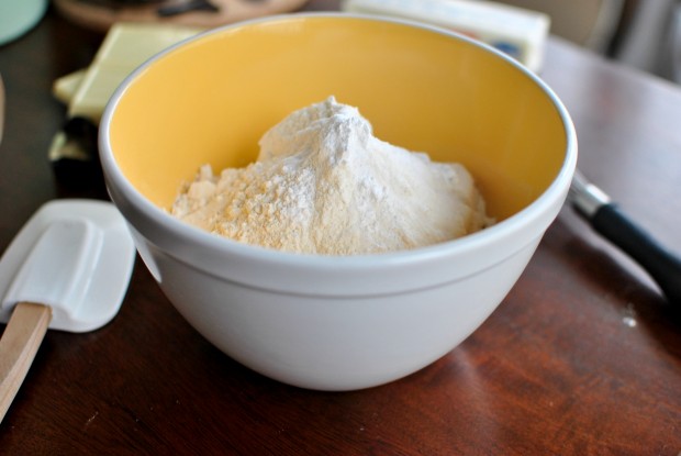 flour, salt, baking soda and baking powder