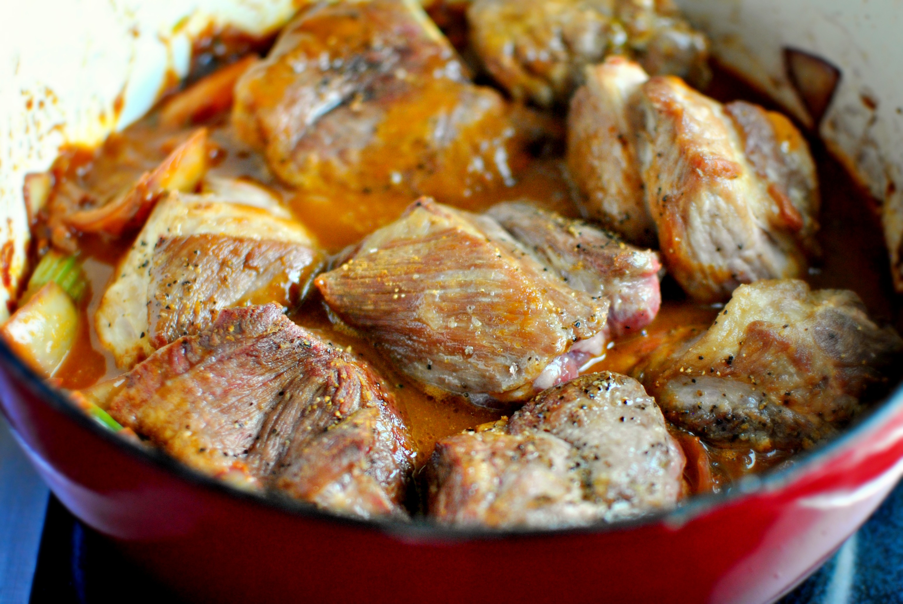Braised Pork Shoulder with Cheesy Fontina Grits Simply Scratch