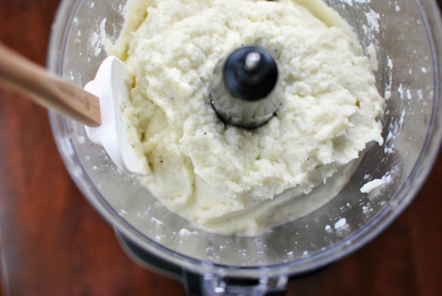 Creamy Whipped Cauliflower Mash - scrape down the sides