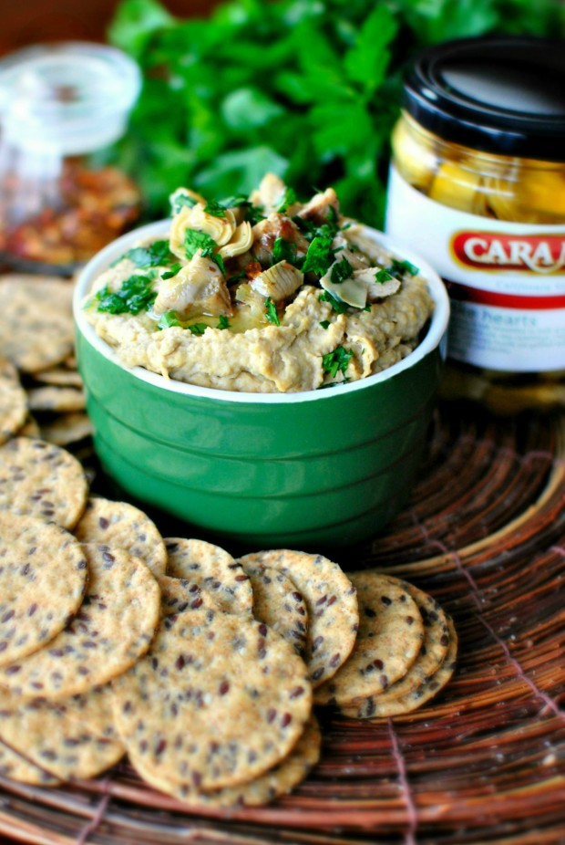 Grilled Artichoke Hummus l www.SimplyScratch.com #hummus #artichoke