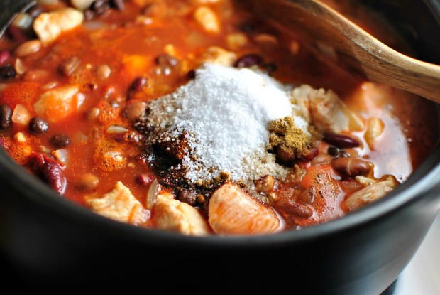 Ree's Chipotle Chicken Chili www.SimplyScratch.com kosher salt