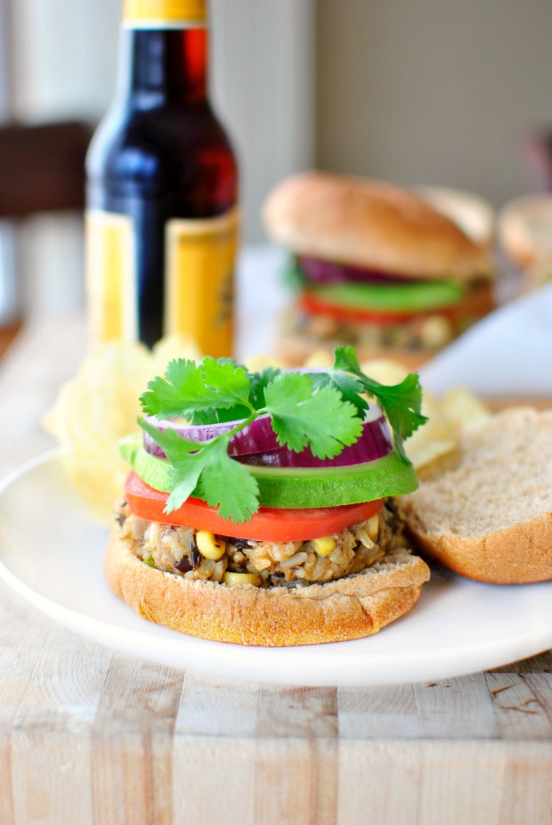 Southwest Black Bean + Rice Veggie Burger l SimplyScratch.com