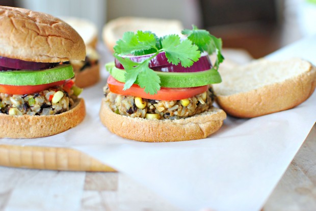 Southwest Black Bean + Rice Veggie Burger l SimplyScratch.com