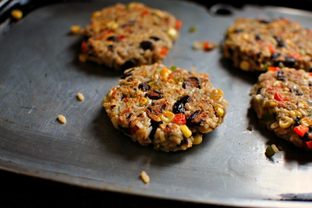 Southwest Black Bean Veggie Burgers www.SimplyScratch.com flip and repeat