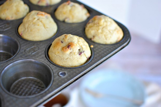 Strawberry and Lemon Pancake Muffins www.SimplyScratch.com / baked