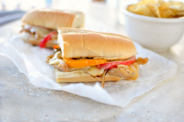 Chicken Cheesesteak Sandwiches - www.SimplyScratch.com
