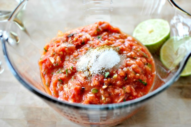 Roasted Tomato Salsa + Baked Tortilla Chips www.SimplyScratch.com sugar and salt