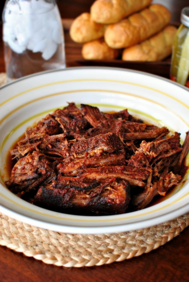 Slow Cooker Barbecue Beef Brisket l SimplyScratch.com