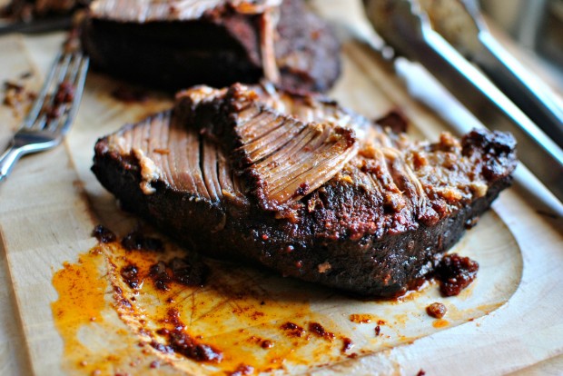 Slowcooker Barbecue Beef Brisket l www.SimplyScratch.com ready for shredding