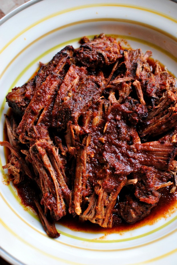 Slow Cooker Barbecue Beef Brisket l SimplyScratch.com