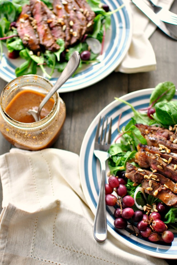 Grilled Steak Salad with Grapes l SimplyScratch.com