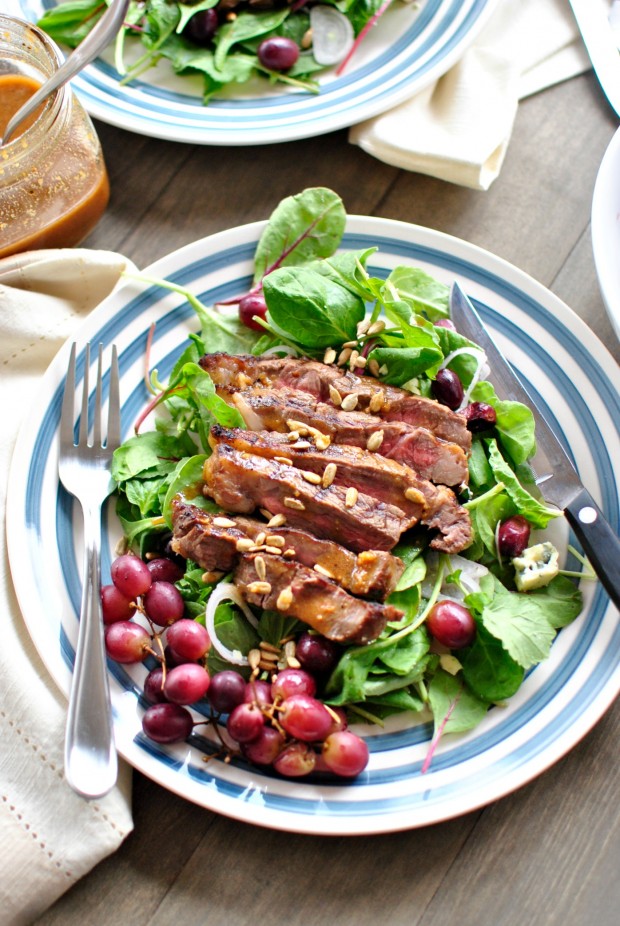 Grilled Steak Salad with Grapes l SimplyScratch.com 
