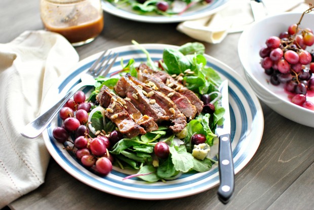 Grilled Steak Salad with Grapes l SimplyScratch.com