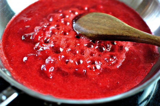 Quick Skillet Raspberry Jam www.SimplyScratch.com bring to a boil