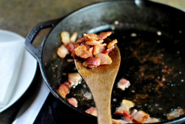 Bacon, Potato + Poblano Breakfast Skillet l www.SimplyScratch.com drain