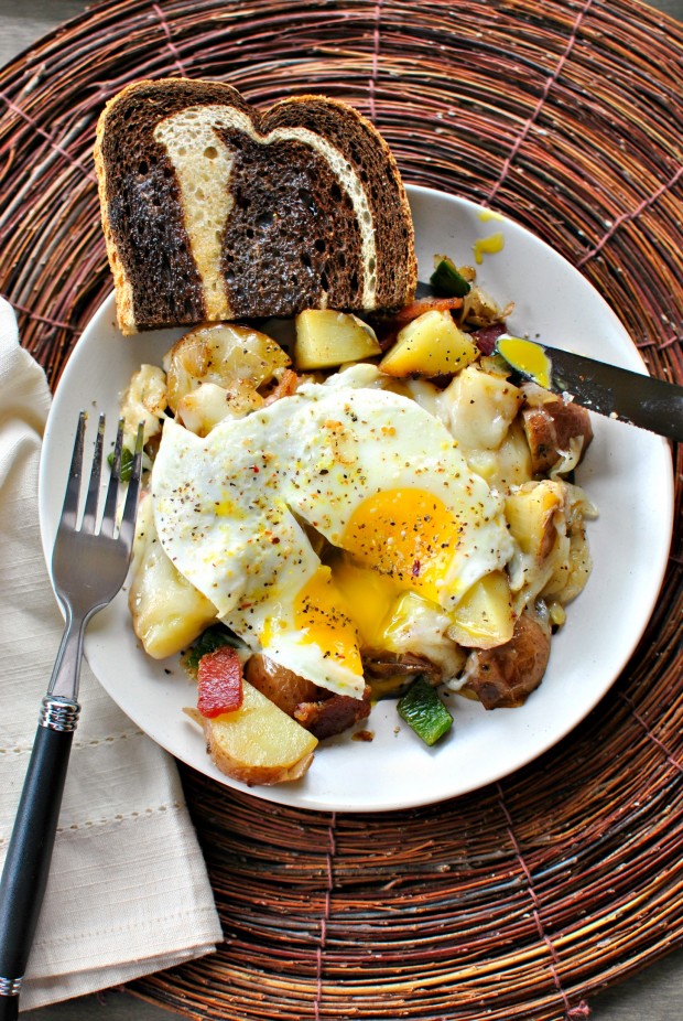 Bacon Potato Poblano Breakfast Skillet l SimplyScratch.com