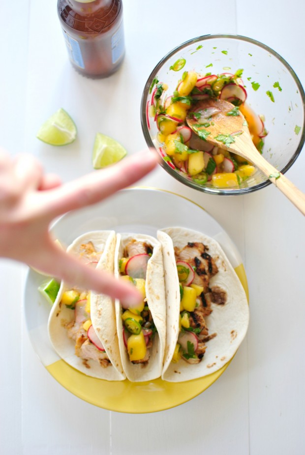 Grilled Turkey Tacos + Mango Radish Salsa www.SimplyScratch.com kids