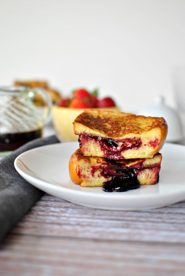 Peanut Butter and Jelly Stuffed French Toast www.SimplyScratch.com