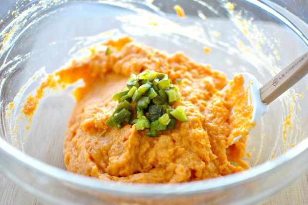 Sweet Potato + Jalapeno Mash l www.SimplyScratch.com add in the jalapeno