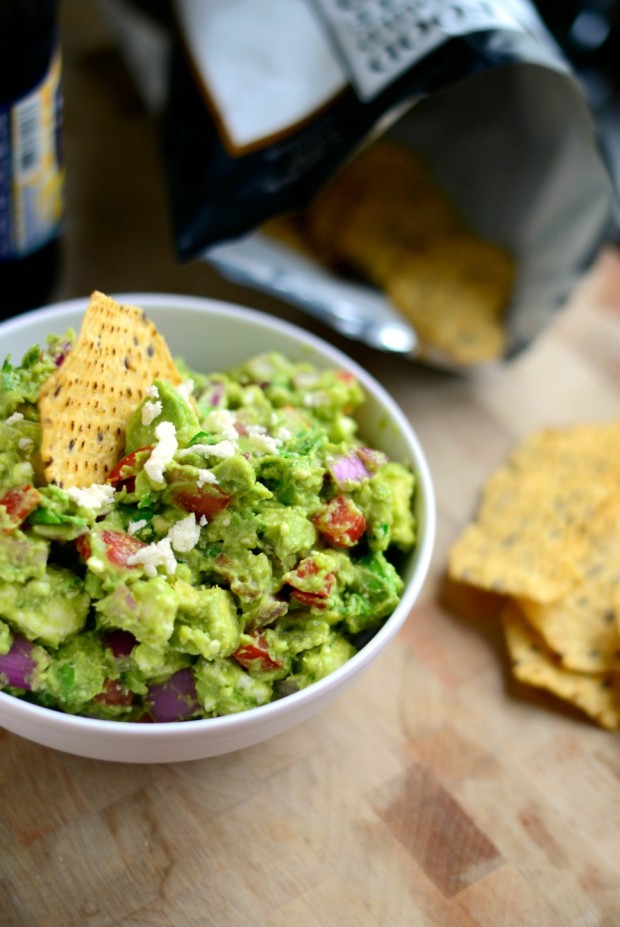 Avocado + Feta Guacamole via + www.SimplyScratch.com