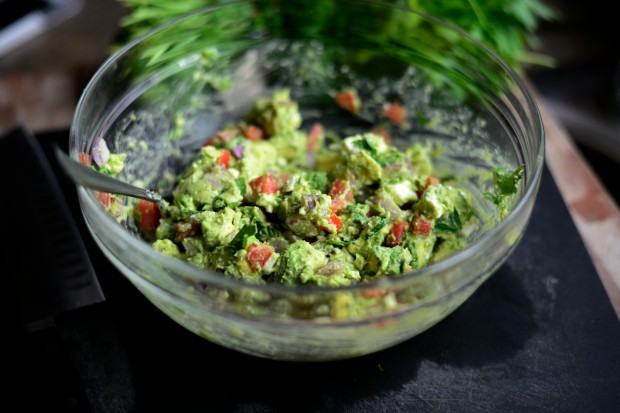 Avocado + Feta Guacamole www.SimplyScratch.com mix