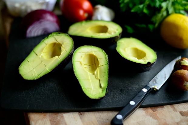 Avocado + Feta Guacamole www.SimplyScratch.com sliced and diced