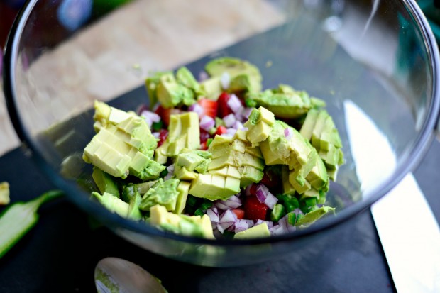 Citrus Salmon + Strawberry Avocado Salsa l www.SimplyScratch.com diced avocado