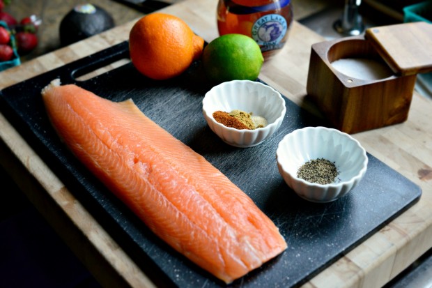 Citrus Salmon + Strawberry Avocado Salsa l www.SimplyScratch.com ingredients