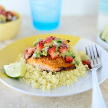 Citrus Salmon + Strawberry Avocado Salsa l www.SimplyScratch.com #salmon #recipe