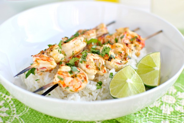 Garlic Lime Shrimp Skewers l SimplyScratch.com