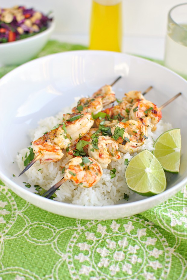 Garlic Lime Shrimp Skewers l simplyscratch.com