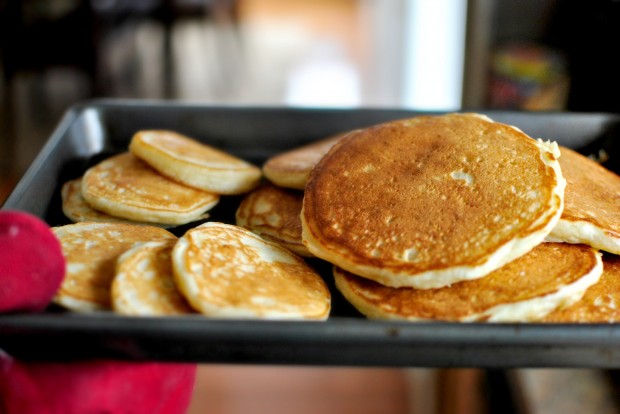 Perfect Buttermilk Pancakes l www.SimplyScratch.com keep warm in oven