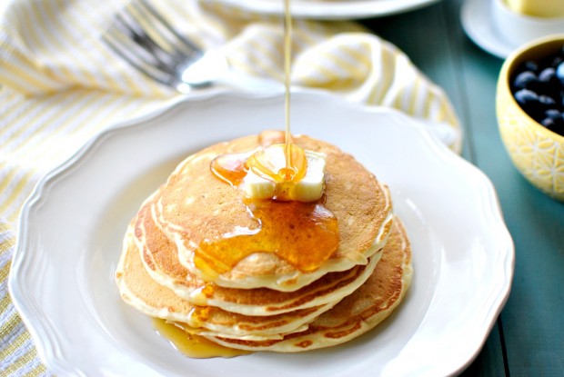 Perfect Buttermilk Pancakes l www.SimplyScratch.com syrup