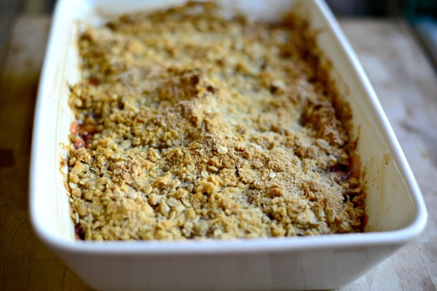 Rhubarb Crumble l www.SimplyScratch.com baked