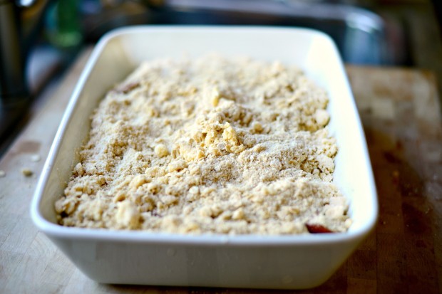 Rhubarb Crumble l www.SimplyScratch.com top with crumble
