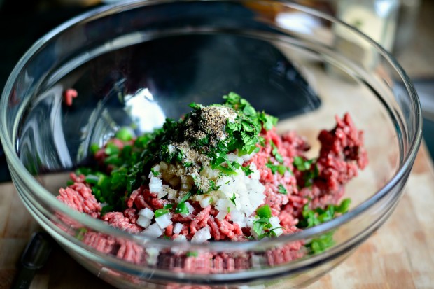 Jalapeno + Cheddar Burgers with Grilled Corn Mayo l www.SimplyScratch.com kosher salt and black pepper