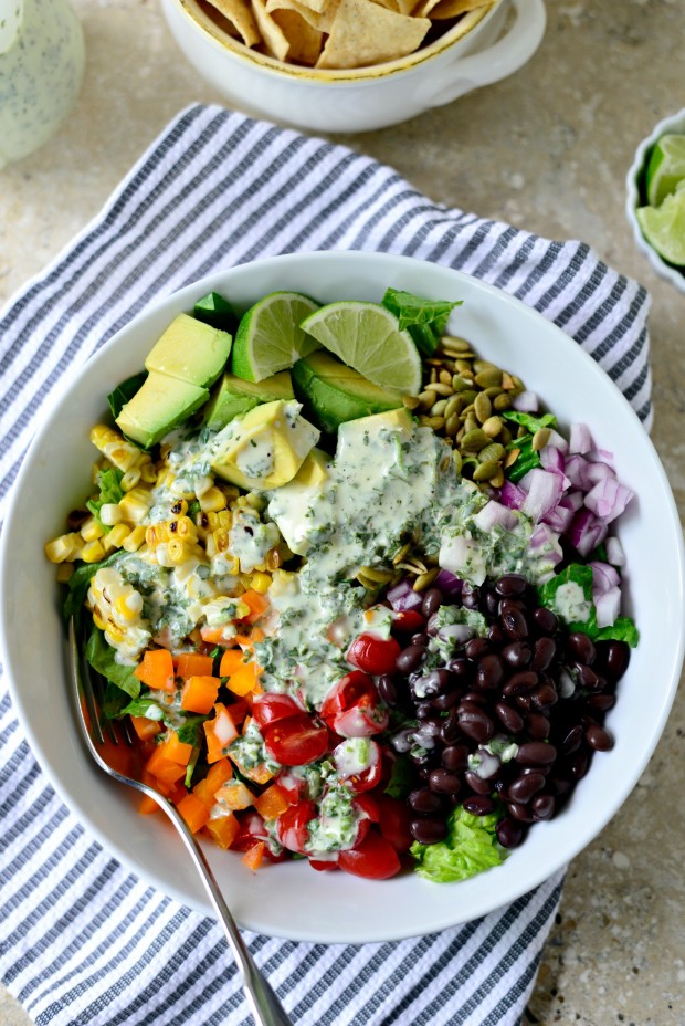 Mexicali Chopped Salad with Creamy Cilantro Lime Dressing l www.SimplyScratch.com