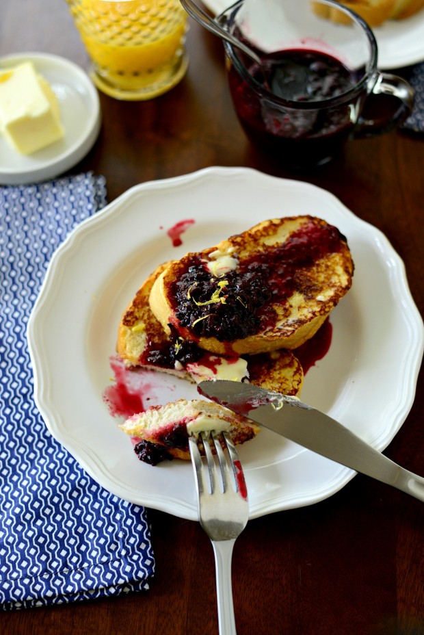 Buttermilk French Toast with a Quick Blackberry Maple Compote www.SimplyScratch.com