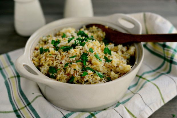 Baked Rice Pilaf Recipe l SimplyScratch.com