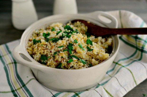 Baked Rice Pilaf Recipe l SimplyScratch.com