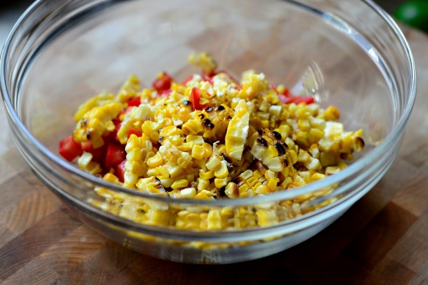 Grilled Corn Pico de Gallo l www.SimplyScratch.com corn in the bowl