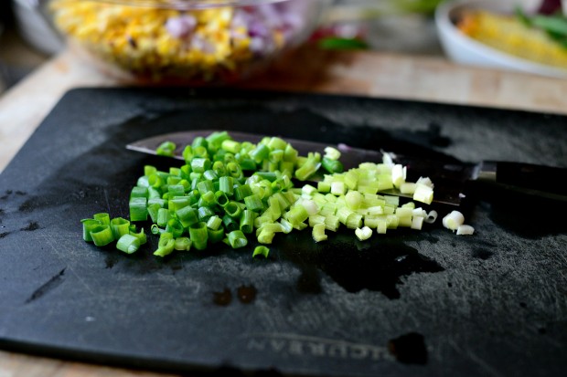 Grilled Corn Pico de Gallo l www.SimplyScratch.com green onion