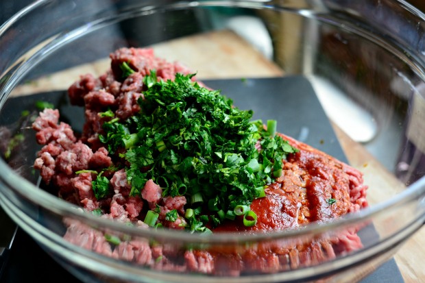 Spicy Sriracha Steak Burgers l www.SimplyScratch.com add minced cilantro