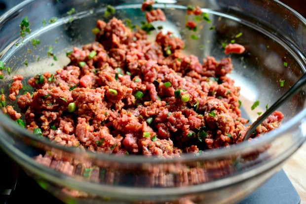 Spicy Sriracha Steak Burgers l www.SimplyScratch.com mixed