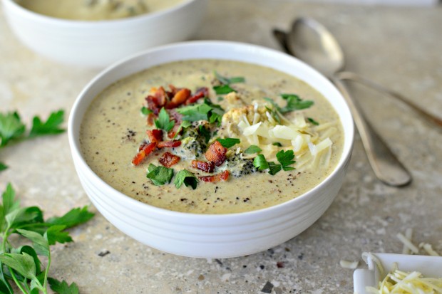 Roasted Broccoli Cauliflower Soup l SimplyScratch.com 