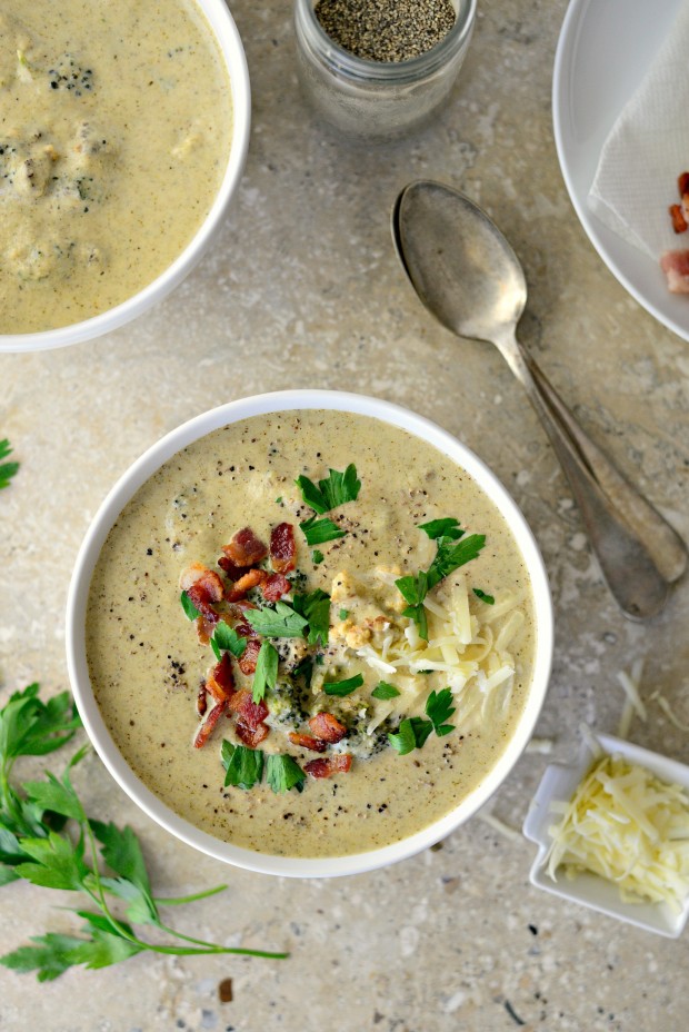 Roasted Broccoli Cauliflower Soup l SimplyScratch.com 