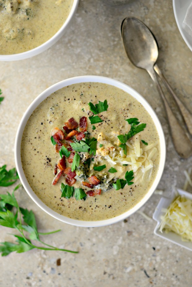 Roasted Broccoli Cauliflower Soup l SimplyScratch.com 