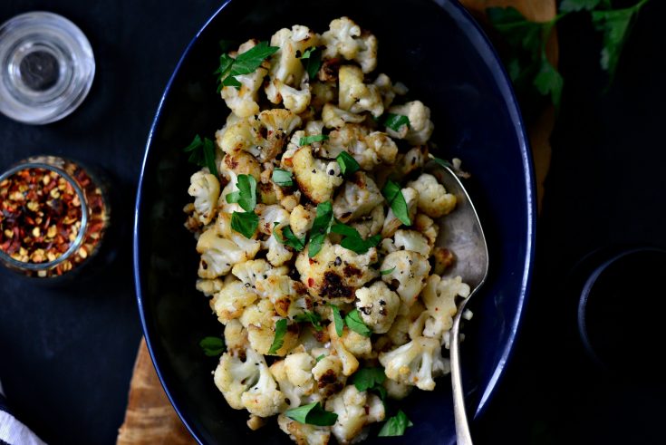 20-minute Skillet Parmesan + Garlic Cauliflower